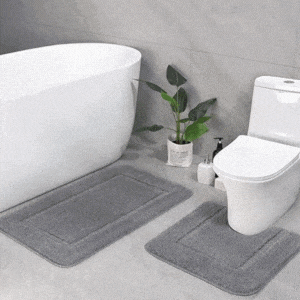 LOCHAS Bathroom Rug Set Washable, Super Absorbent Floor Mat